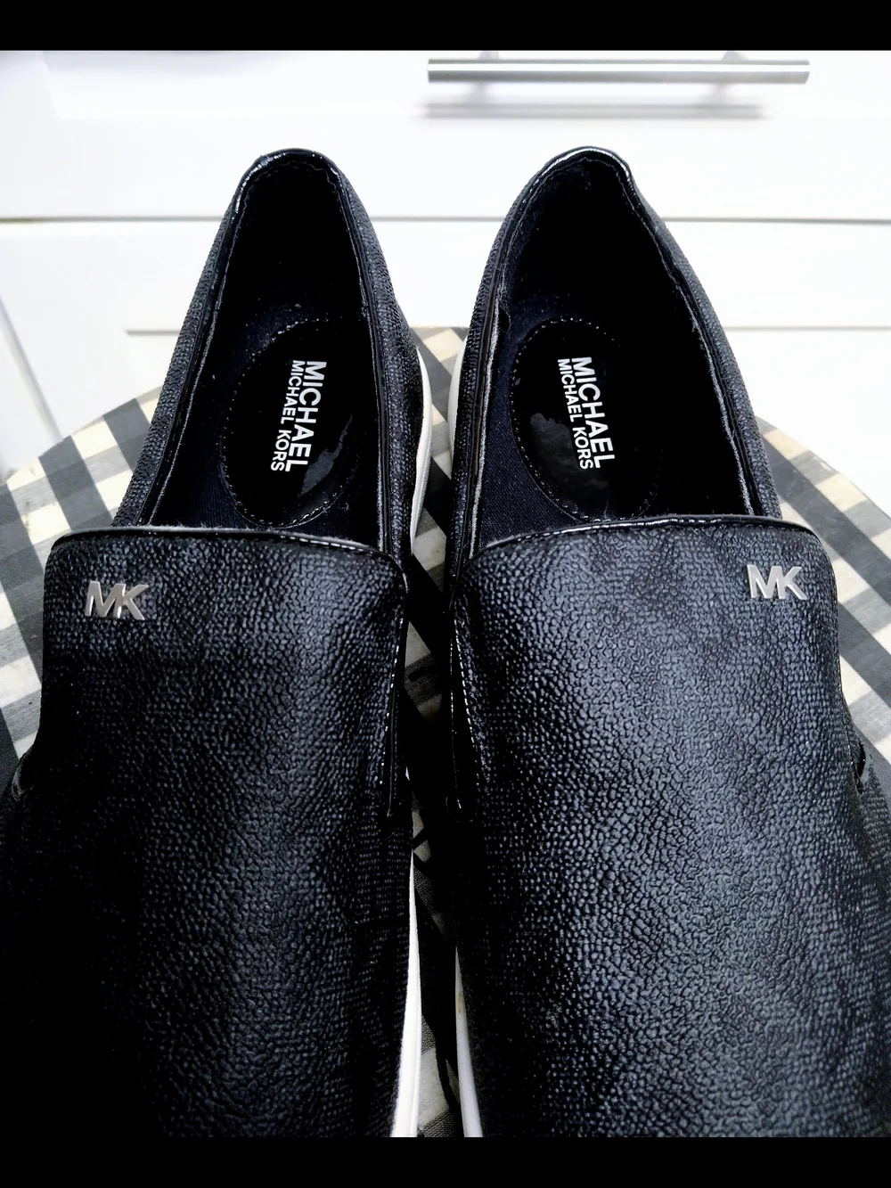 Michael Kors Men's Black Slip-On MK Logo Sneakers